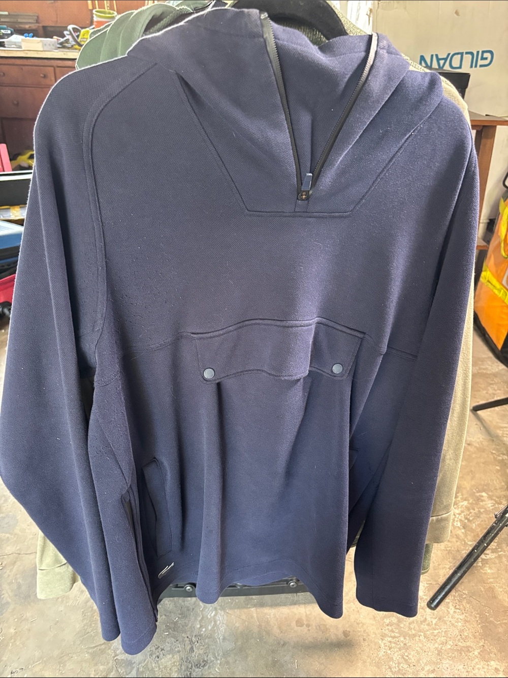 Lacoste Men's Navy Half-Zip Pullover Hoodie Sweater
